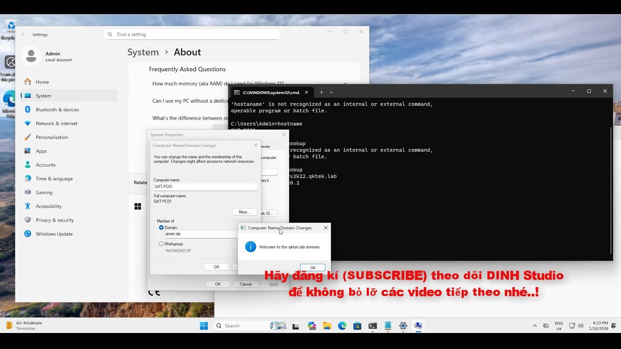 Hướng dẫn  join  domain cho Windows 10,  Windows 11