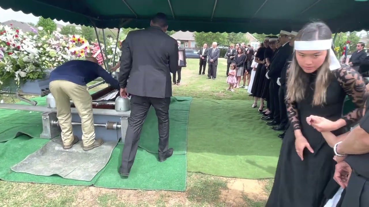 Committal service at cemetery