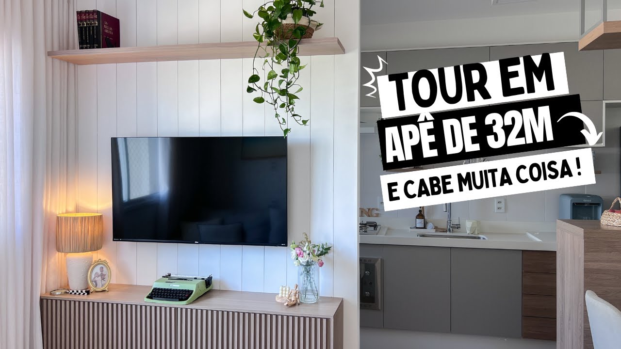 TOUR PELO MEU APARTAMENTO PEQUENO | 32 METROS