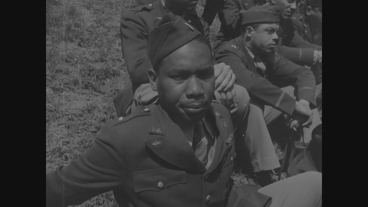 General Eaker Inspects the 99th Squadron, April 1944 | Silent footage