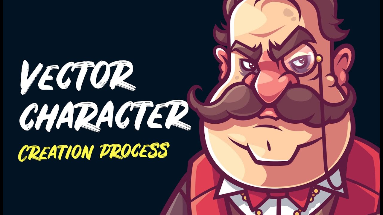 Vector illustration. Drawing process