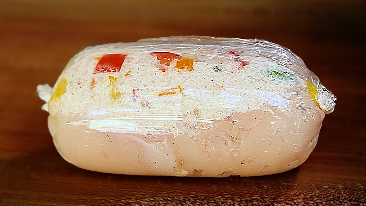 Diet Ballotine of chicken fillet.