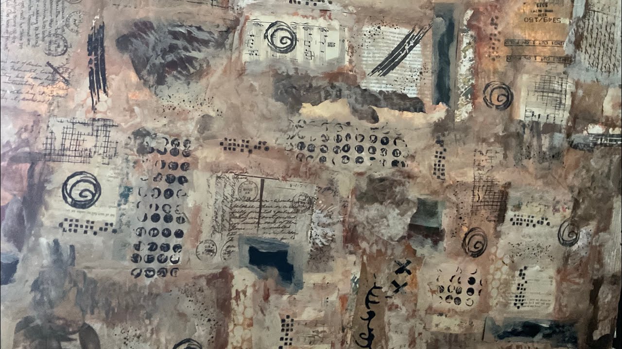 Grungy collage paper for Art Journal Cover Part 1 - #art #mixedmedia #journalcover