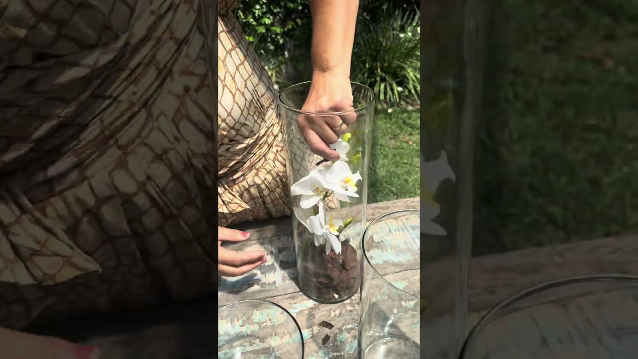 Arranjo Floral F&aacute;cil e Sofisticado: Orqu&iacute;deas no Cilindro de Vidro