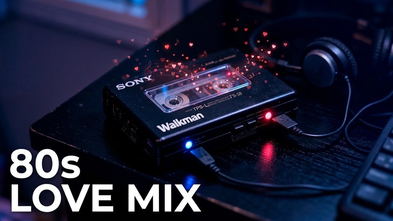 Подборка песен из Walkman 80-х — романтические песни о любви на винтажных кассетах. Эмоциональное во