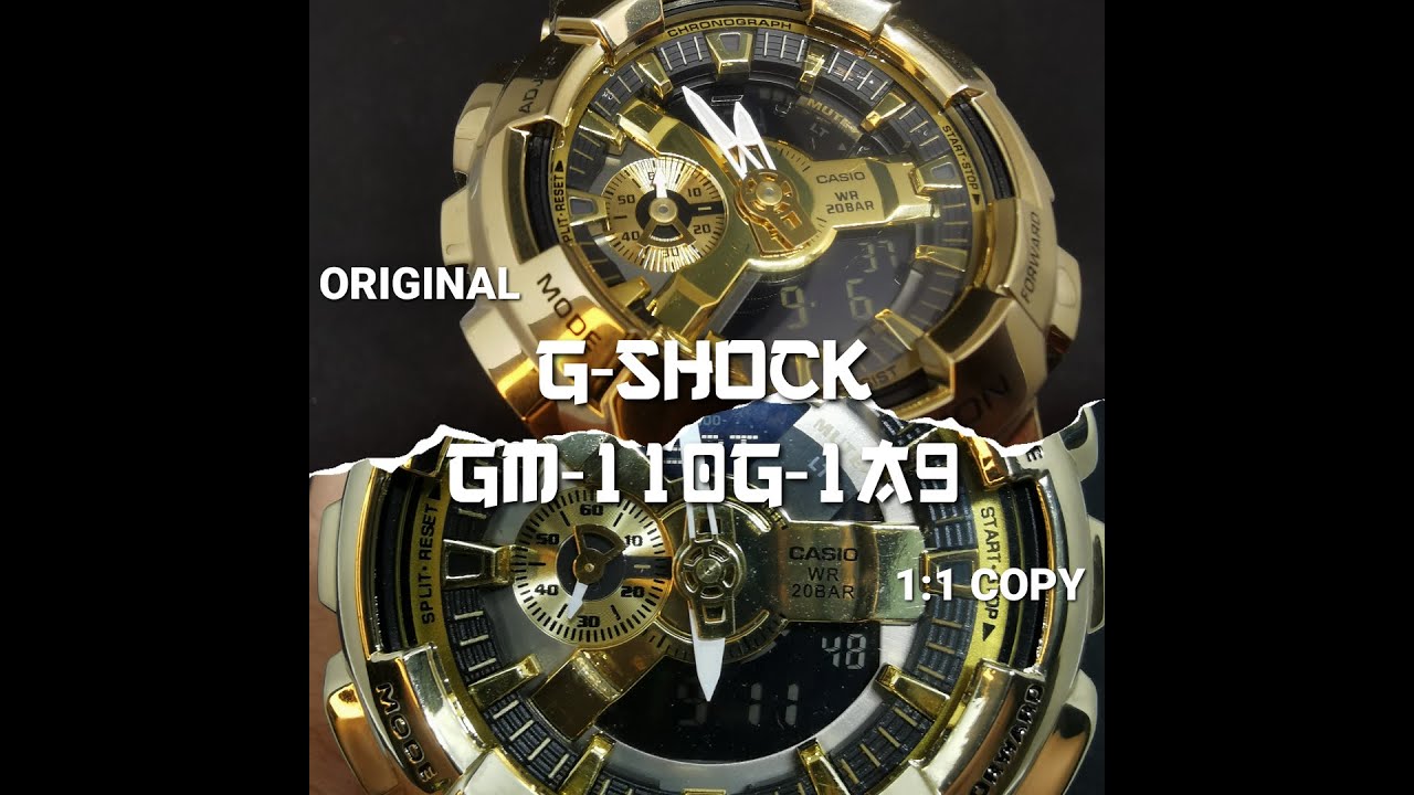 ORIGINAL VS 1:1 COPY ORI of Casio G-Shock GM-110G-1A9 Metal Cover Series Unboxing Review Comparison