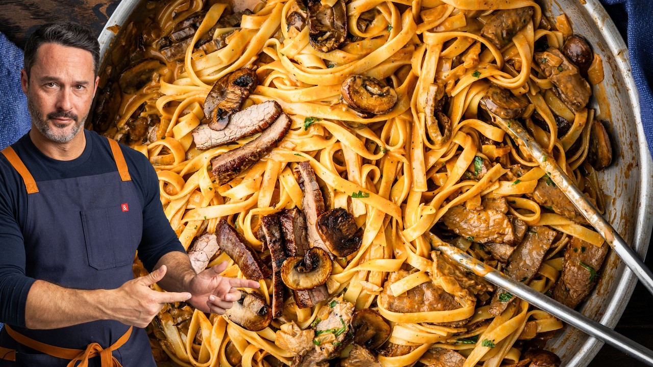 This Creamy Steak Mushroom Pasta Is The Best Pasta I've Ever Made