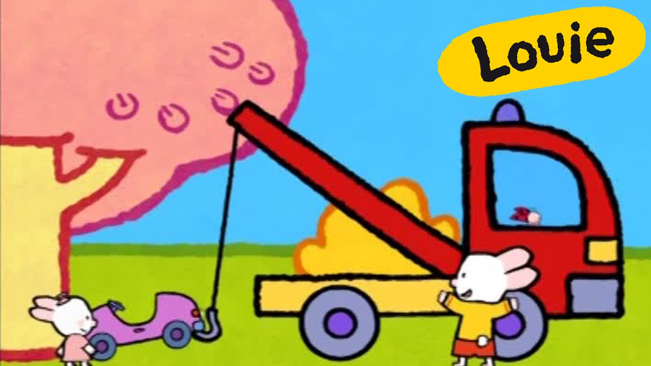 Grua - Louie dibujame una grua | Dibujos animados para niños