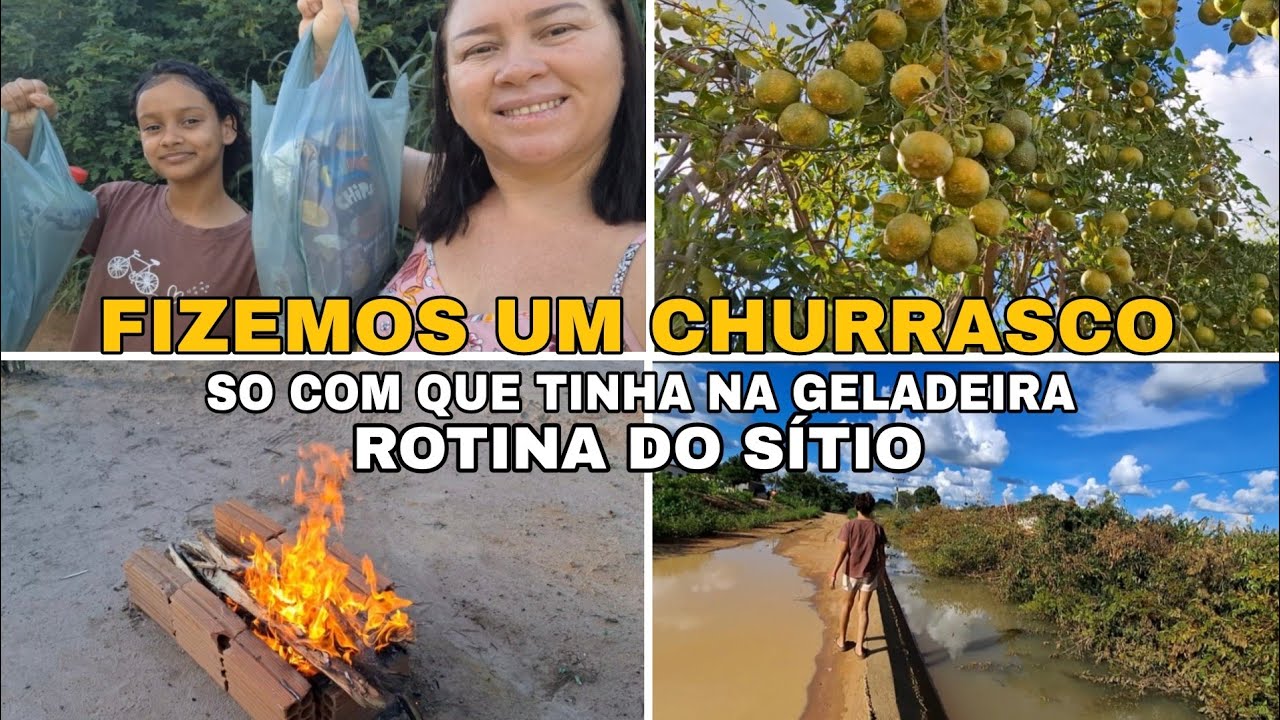  churrasco só com que tinha na geladeira|um susto 😱  thaisa viu uma onça no roçado aqui no sitio 