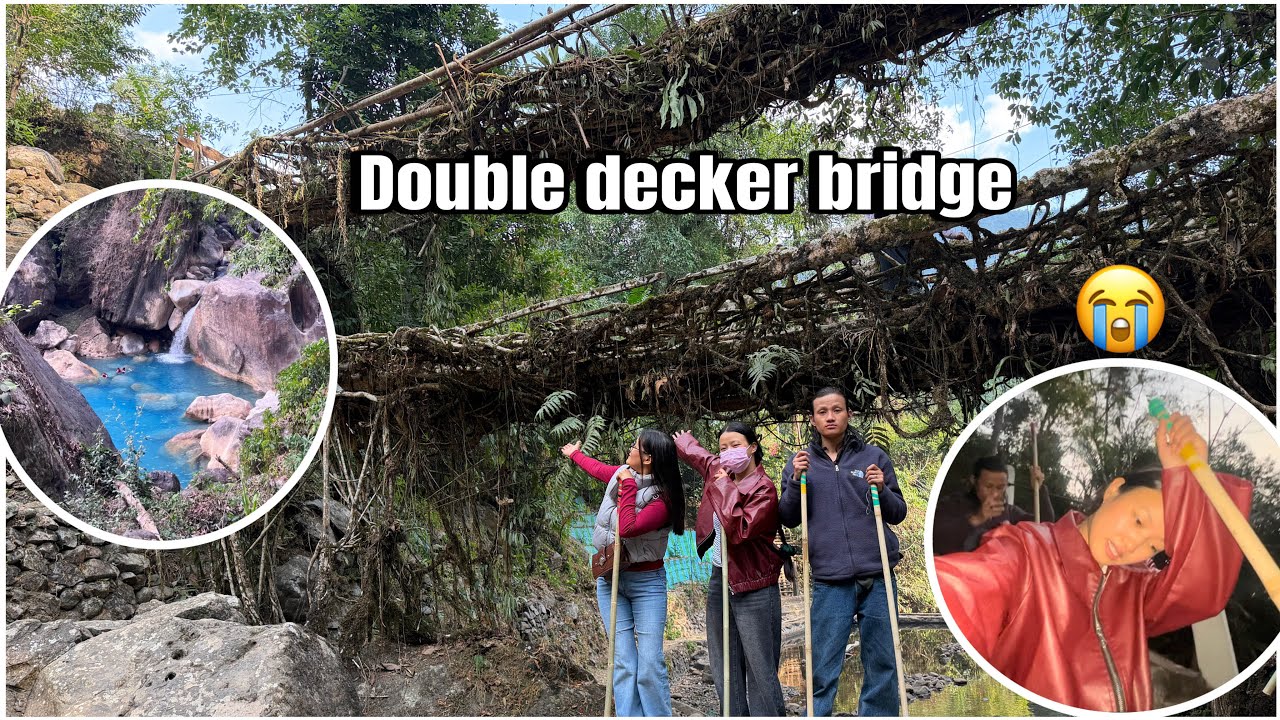 Trek to Double decker root bridge and blue lagoon 🥵😭 | Cherrapunji,Meghalaya| 