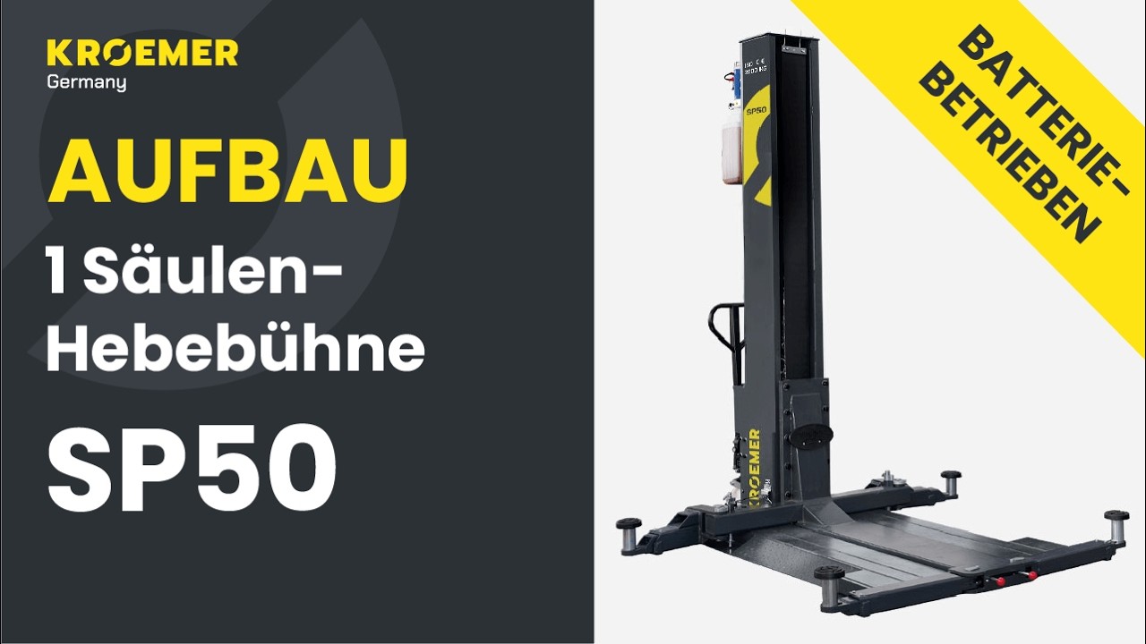 Weltneuheit: Batteriebetriebene 1 Säulen Hebebühne SP50 
