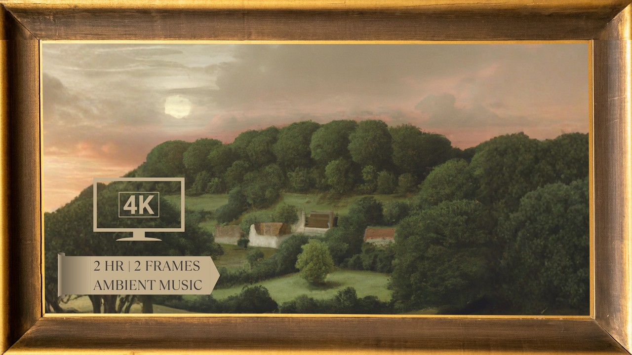 Hillside Farmhouse Art - 4K Fine Art TV Screensaver | Ambient Music, 2 Frame Options | 2 Hour Video