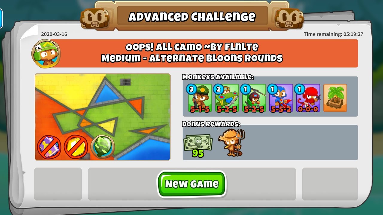 BTD6 Advanced Challenge | Oops! All Camo | 16 March 2020