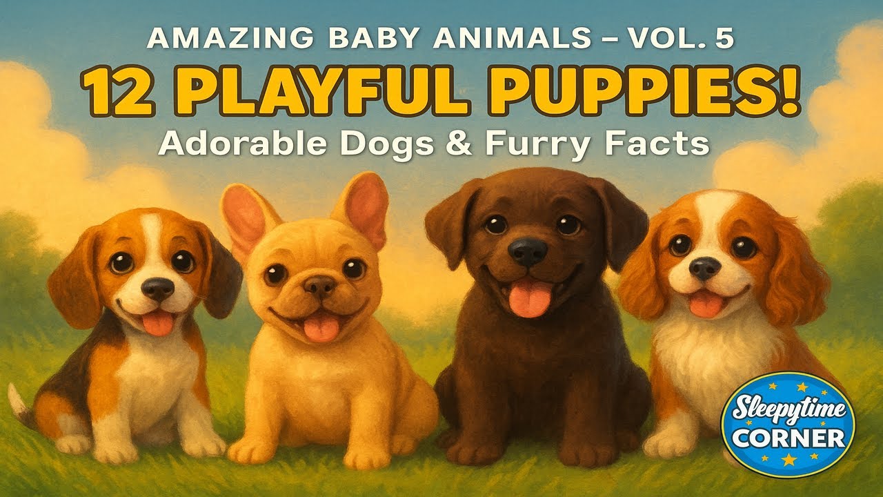 Meet All 12 Adorable Puppies Before Bedtime!  Amazing Baby Animals Vol. 5 | Bedtime Story for Kids