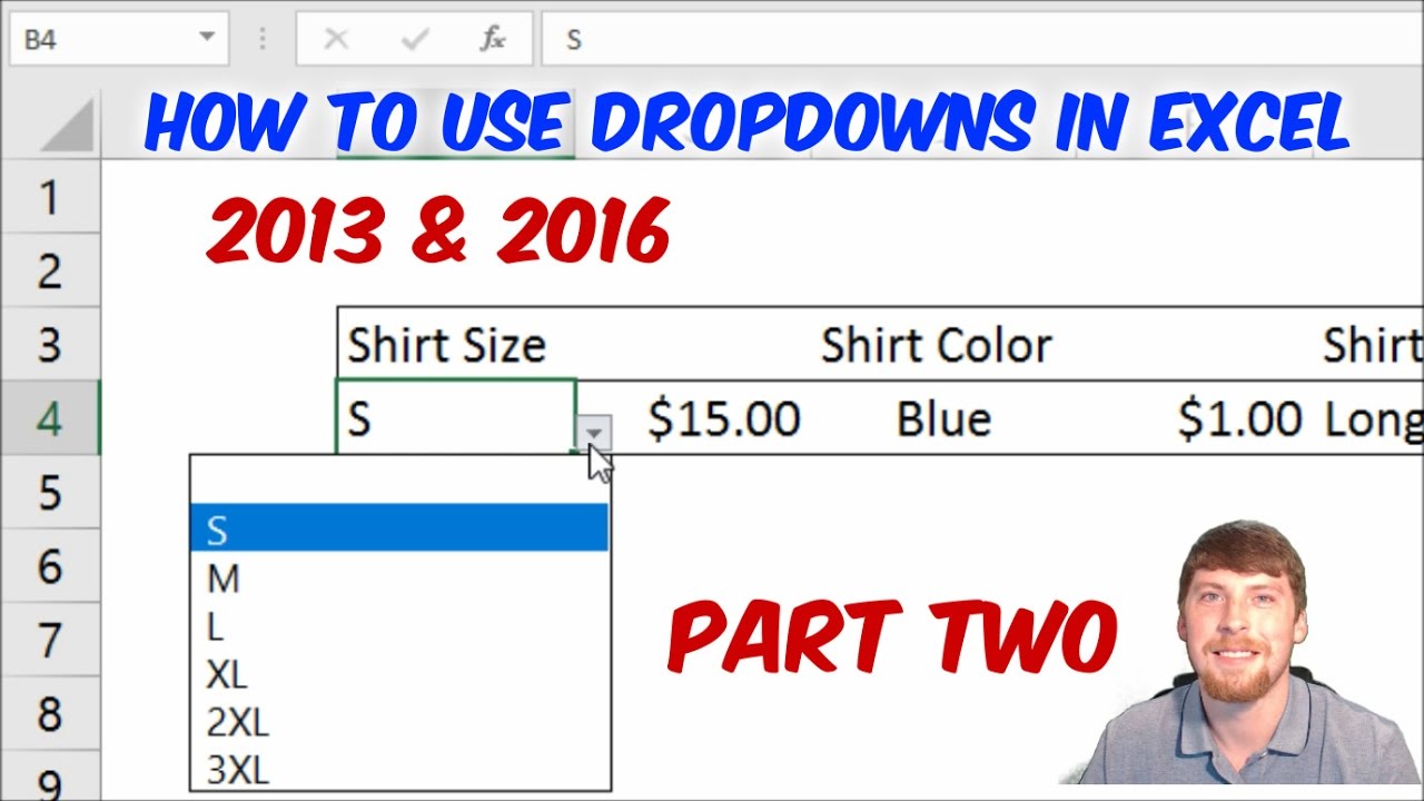 How To Use Drop Downs In Microsoft Excel 2016 & 2013