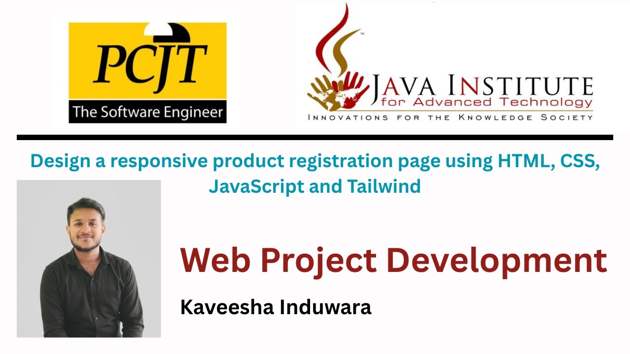 Design a responsive product registration page using HTML, CSS, JavaScript and Tailwind