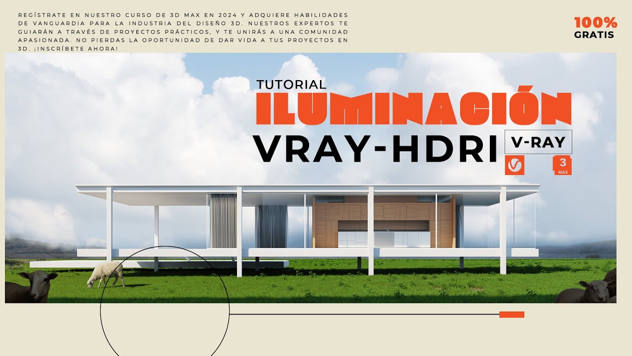 🟧Como ILUMINAR un RENDER EXTERIOR con VRAY HDRI Para Principiantes. 3D Max - Vray.☀️☀️ #5