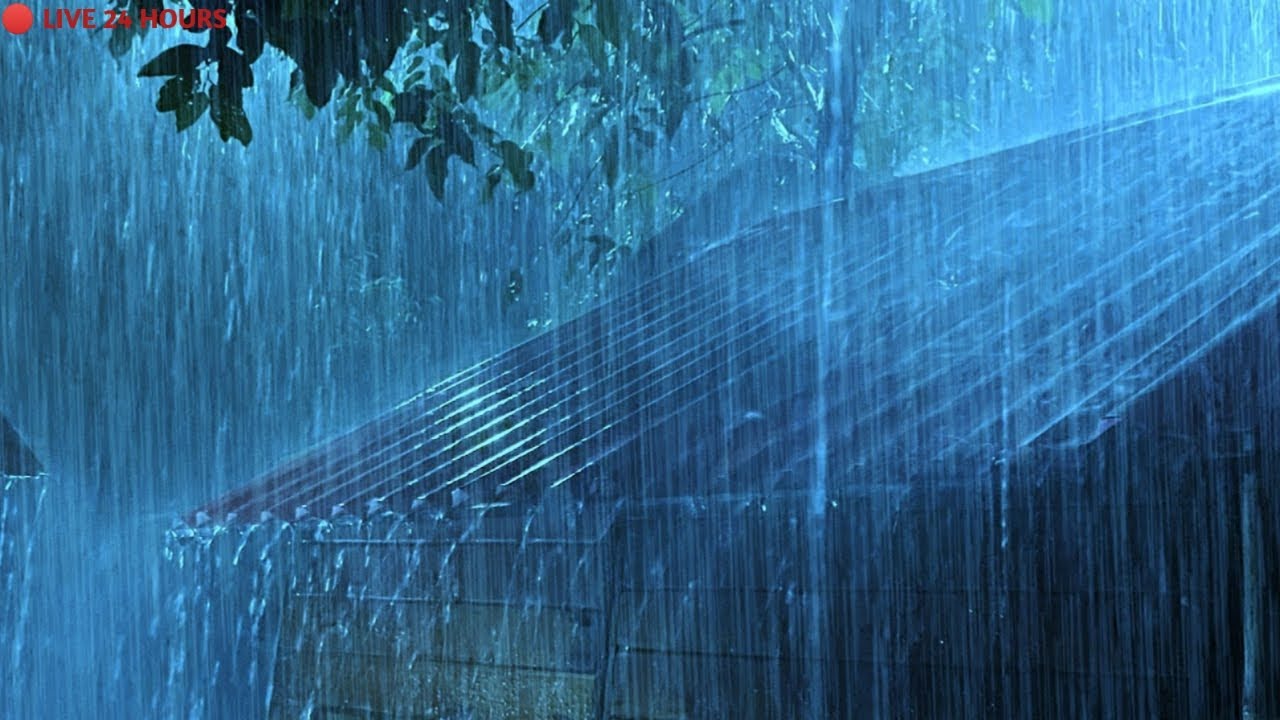 Beat Insomnia in 3 Minutes with Heavy Rain and Steady Thunder Sounds Rattled the Farmhouse at Night😴