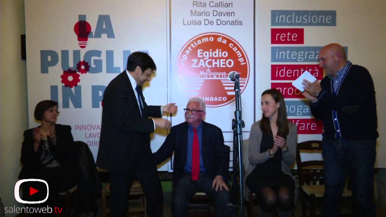 Campi Salentina: Dario Stefano a sostegno del candidato sindaco Egidio Zacheo