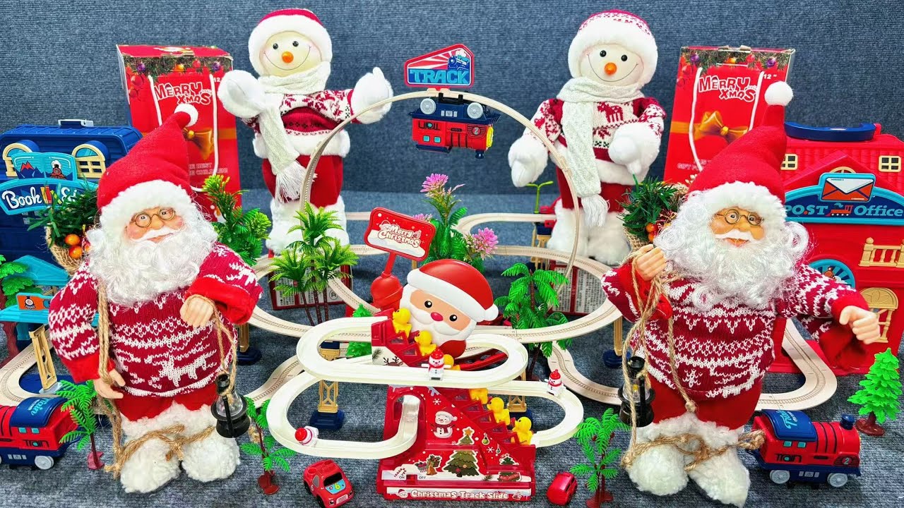 16 minutes of satisfying Santa Train Track Toy Combo  toy ASMR | Toy