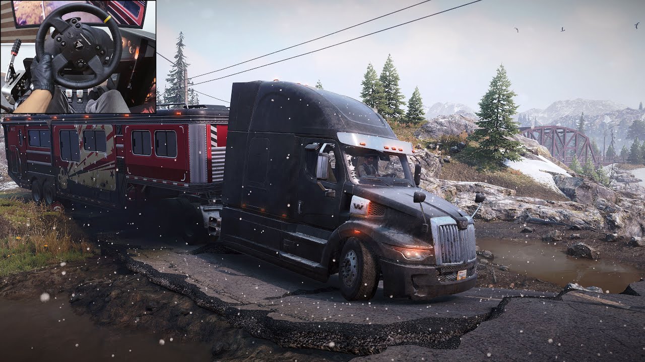 Transporting an RV semi-trailer - SnowRunner Season 11 | Thrustmaster TX