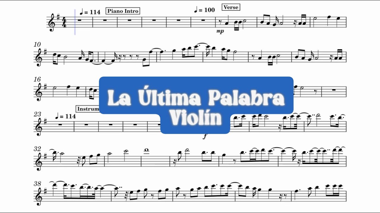 La última Palabra (hoja de música con instrumental para violín)