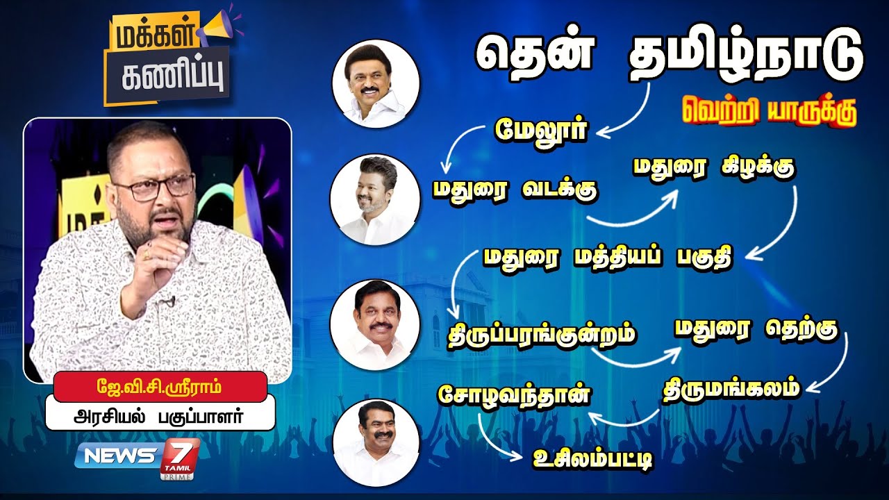 மக்கள் கணிப்பு 2026 - தெற்கு மண்டலம் - மதுரை மாவட்டம் | News 7 Tamil Prime
