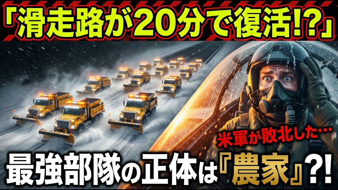 「滑走路が20分で復活だと…？」猛吹雪の空港で閉鎖を覚悟した米空軍パイロット→日本の除雪隊の“神業”と“正体”を知り無線で絶叫！【海外の反応】