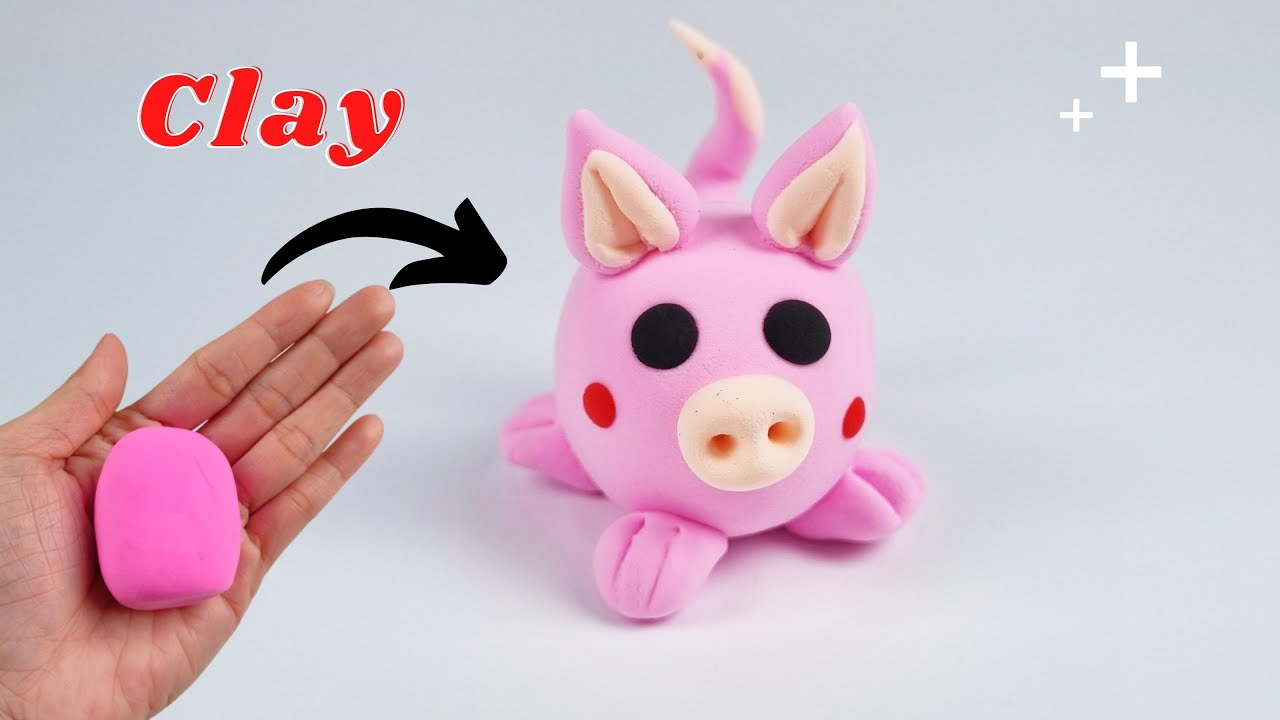 How to make clay pig easy ❤️ How to make pig with clay 😊 polymer clay