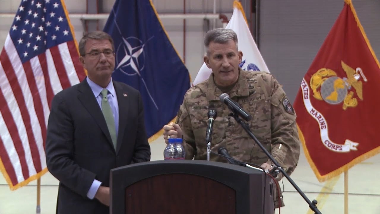 Carter, General Nicholson hold press conference at Bagram Airfield