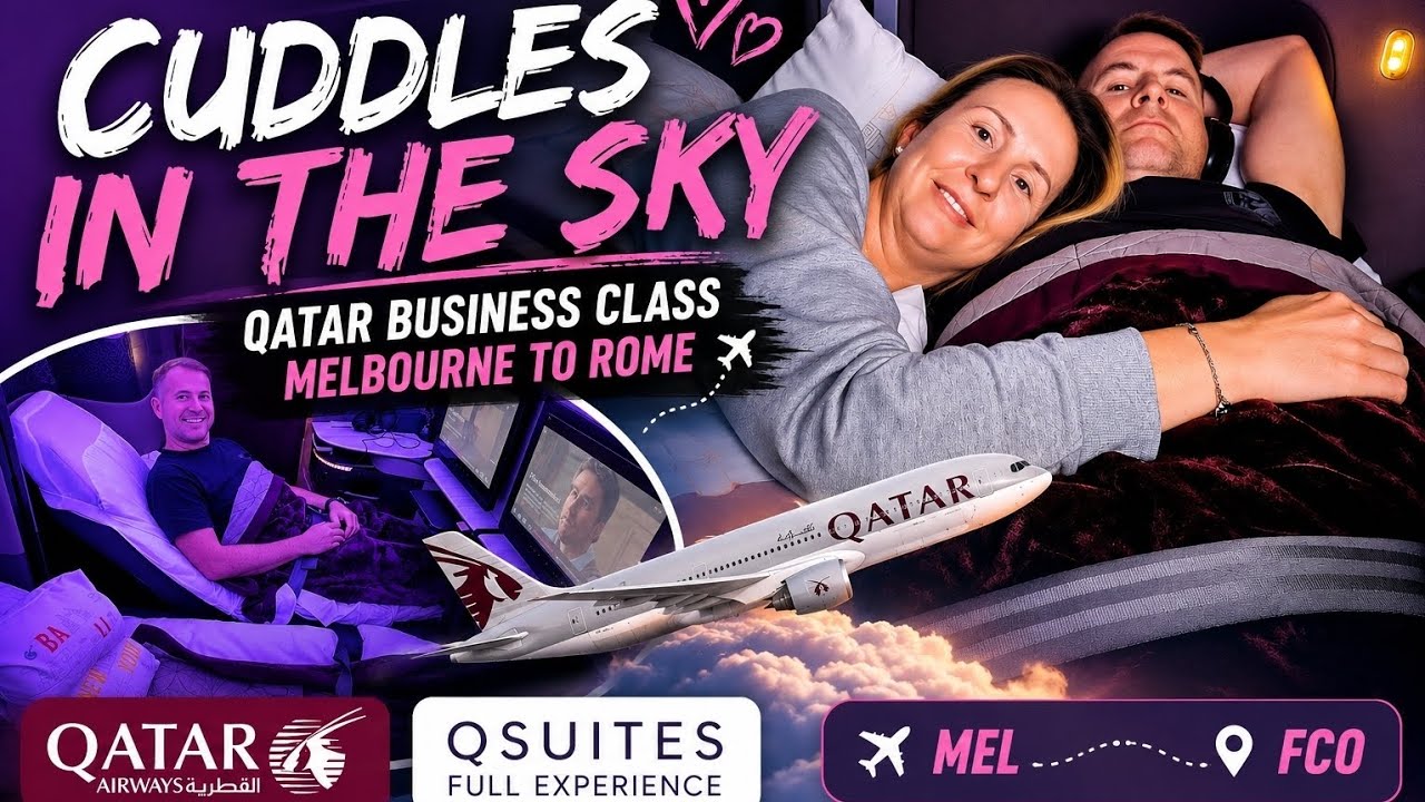 Объятия в небе ✈️ Наш полный обзор бизнес-класса Qatar Qsuite из Мельбурна в Рим.