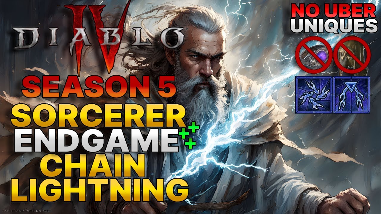 LIGHTNING GOD!⚡ Chain Lightning Sorcerer Endgame Build Guide (No Mythics) - Diablo IV Season 5