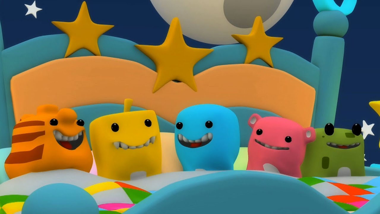 Five Little Monsters | 3d Rhyme | Children's Halloween Song