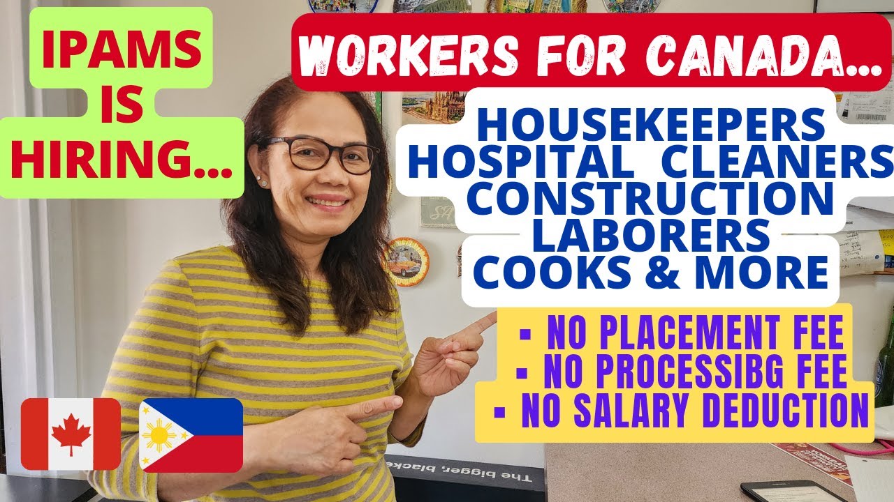 IPAMS IS HIRING HOUSEKEEPERS, HOSPITAL CLEANERS, COOKS AND MORE FOR CANADA/NO PLACEMENT FEE #canada