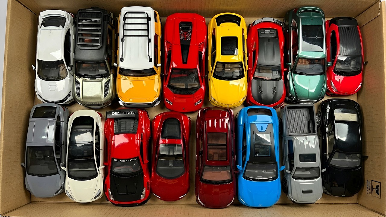 Box Full of Satisfying Diecast Cars 1:24 Models - Teslas, Lamborghinis, Toyotas, Hondas, Ford