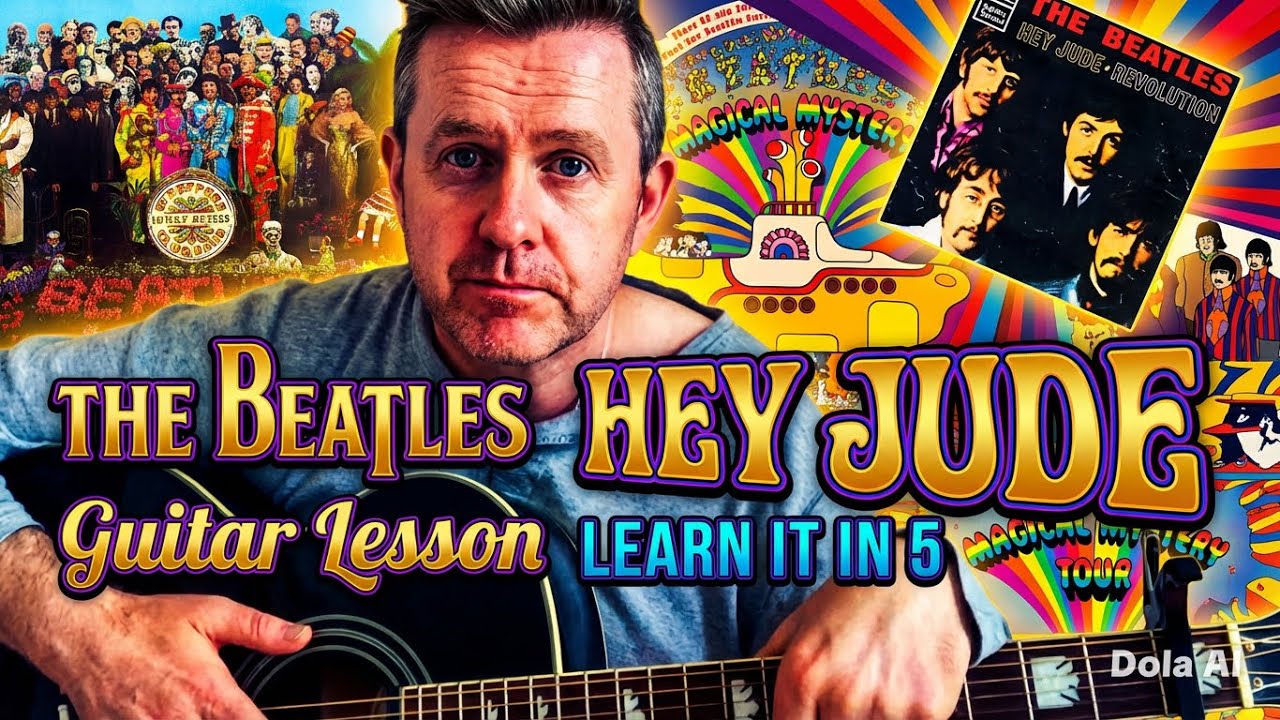 Hey Jude The Beatles Easy Acoustic Guitar Lesson - Learn It In 5 (Chord Cheat Sheet)