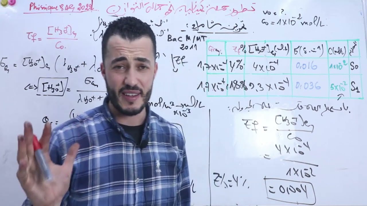 تمرين شامل .2 🤩 حل بكالوريا 2011 شعبة رياضيات أحماض / أسس .. أهم العلاقات التي تطرح في البكالوريا
