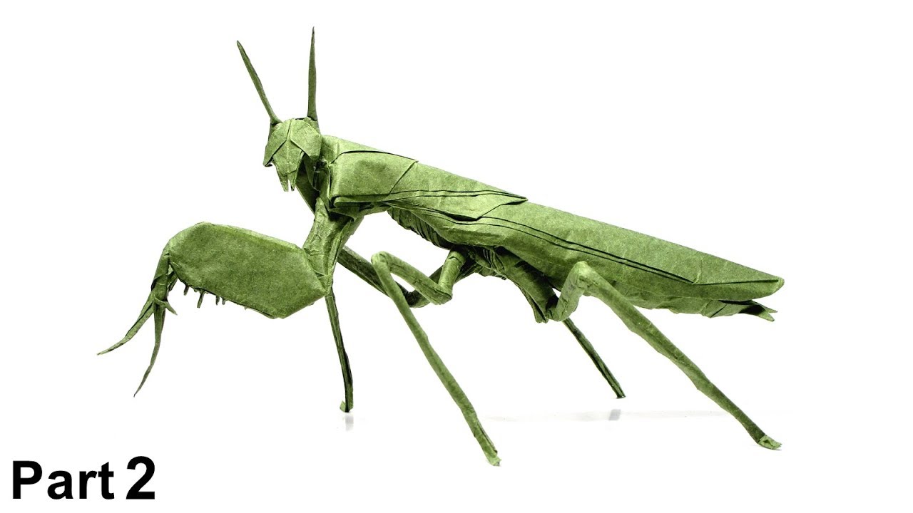 Origami Boxer Mantis tutorial (Manuel Sirgo) part 2 折り 紙 ボクサーカマキリ