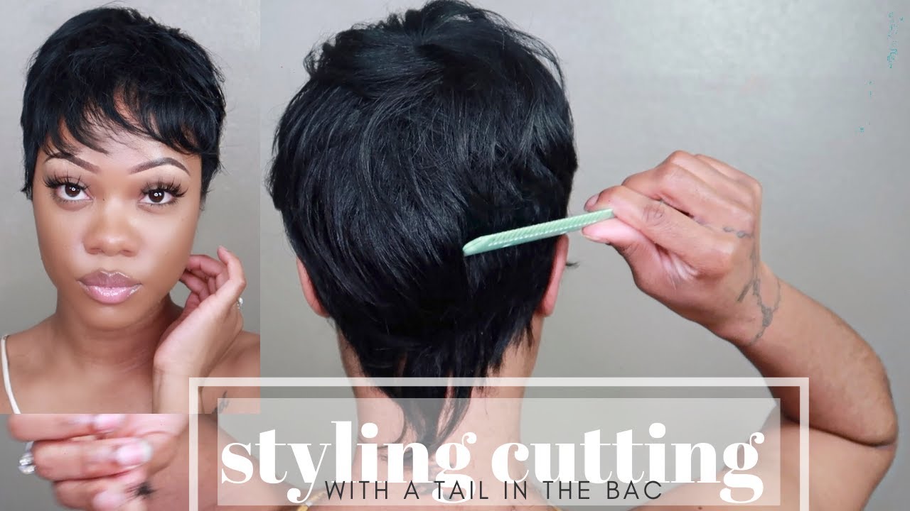 PIXIE CUT WITH A TAIL IN THE BACK