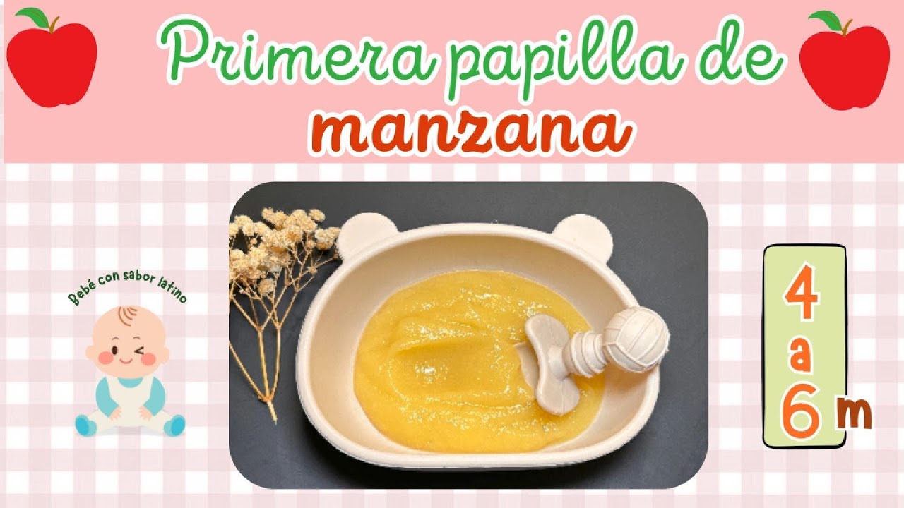 🍎Primera papilla de manzana en 3 minutos 🍎 Fácil y deliciosa 💕