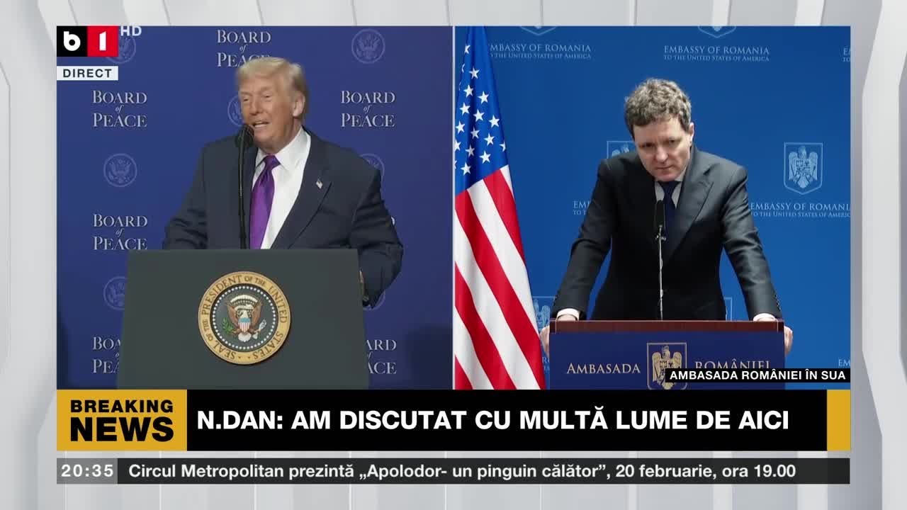 NICUȘOR DAN, CONFERINȚĂ DE PRESĂ, DUPĂ PARTICIPAREA LA CONSILIU DE PACE PENTRU GAZA.Știri B1TV_19feb