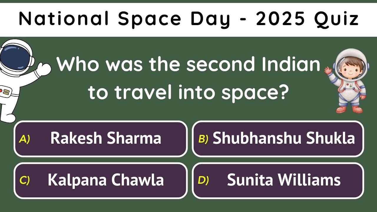 National Space Day - 2025 Quiz | 25 MCQs to Test Knowledge on ISRO, Chandrayaan & Space Missions