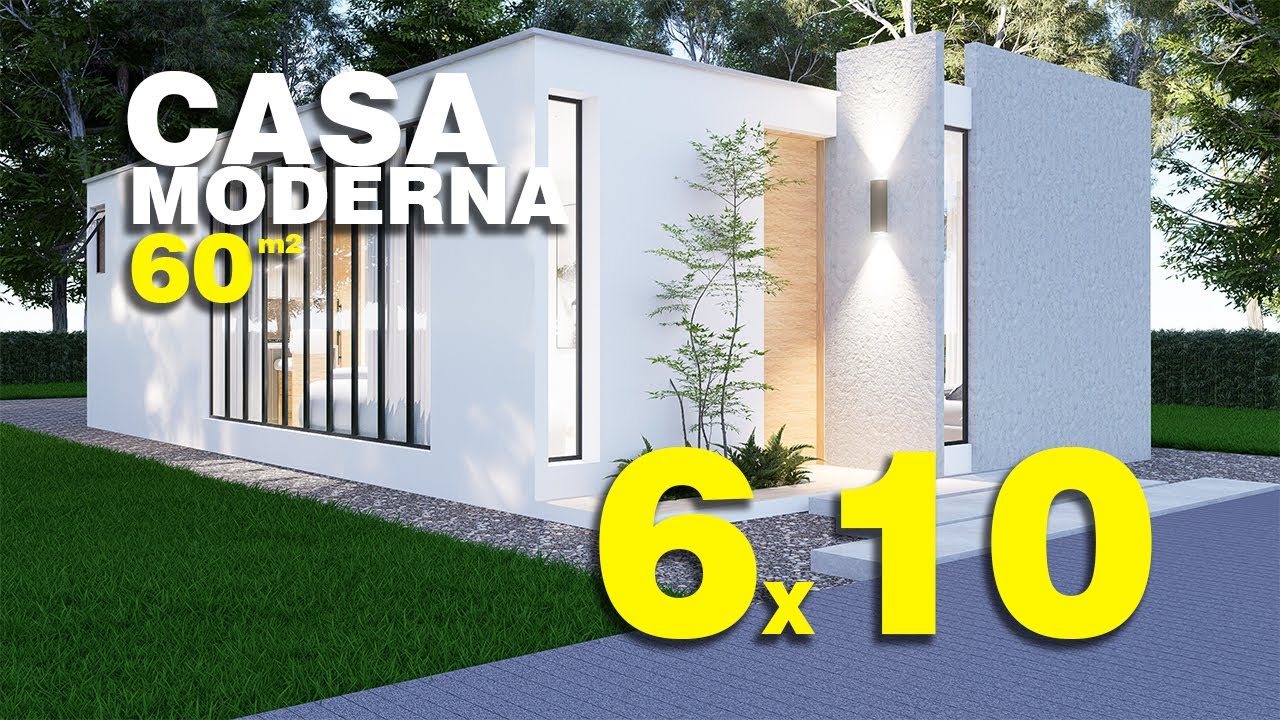 6x10 metros, CASA MODERNA y BONITA de 60 m² | Diseño inteligente, minimalismo