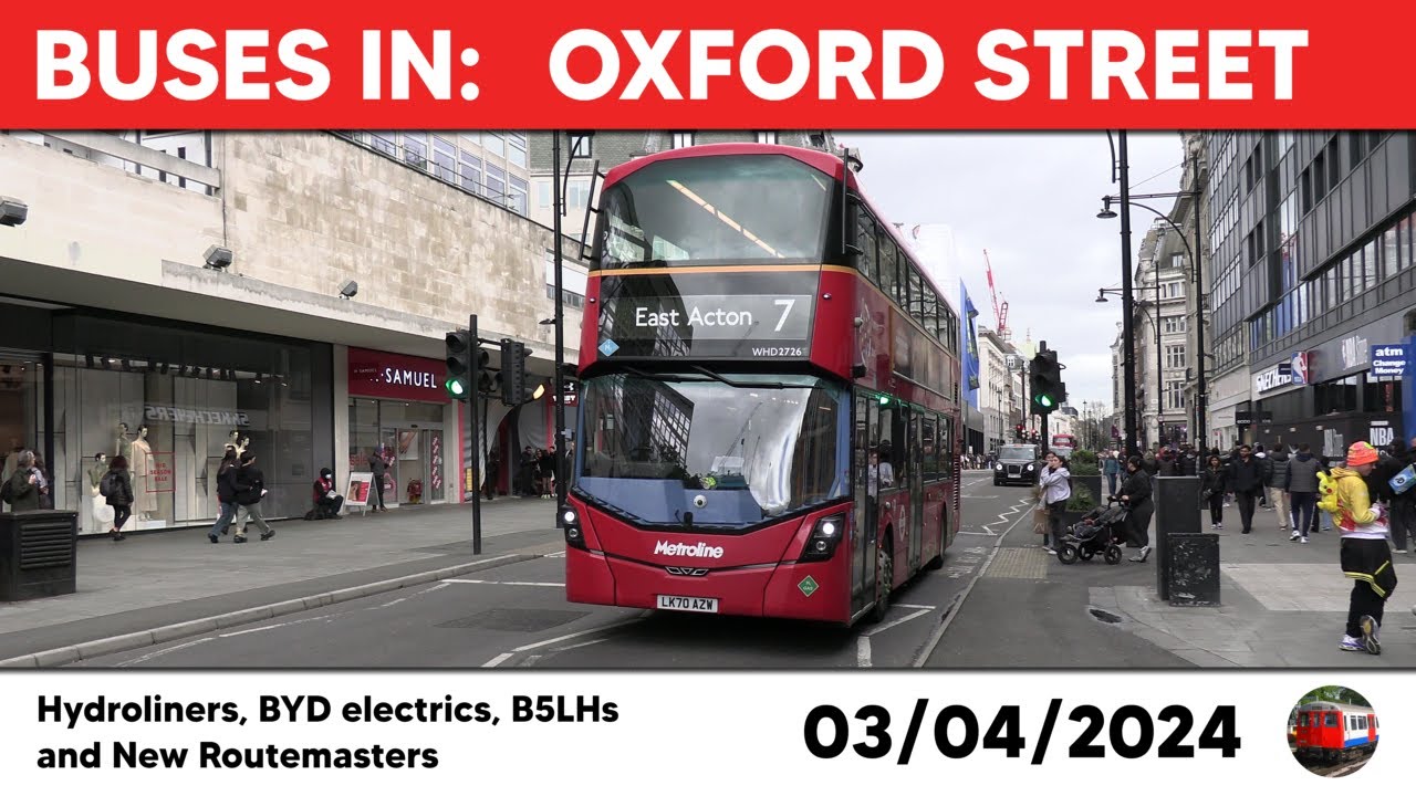London buses in Oxford Street 03/04/2024