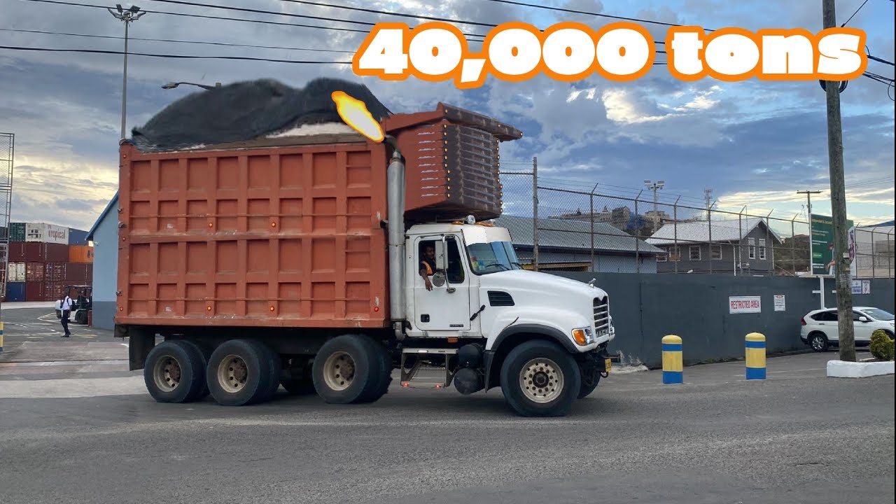 trucks off loading 2,400 tons of sand S1:E2