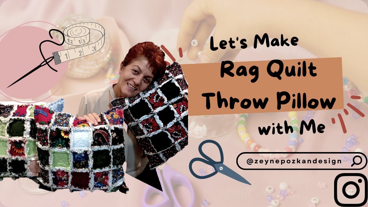 How To Make Rag Quilt Throw Pillow. Rag Quilt Tekniğiyle Kırlent Yapımı.