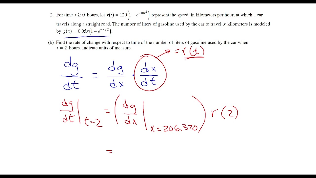 2008 Form B AP Calculus AB FRQ #2 - Rate