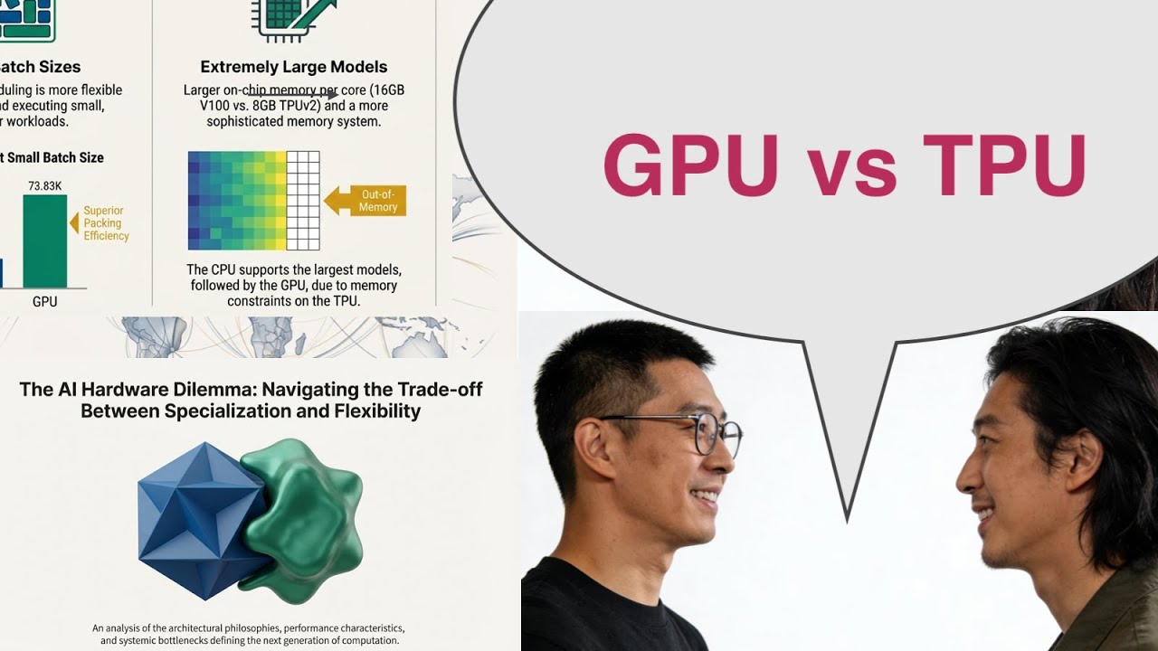 GPU vs TPU  #TPU #GPU #脉动阵列 #AI计算架构 #专用硬件 #通用硬件 #软硬件协同 #AI能效比 #分布式训练  #多模态 AI