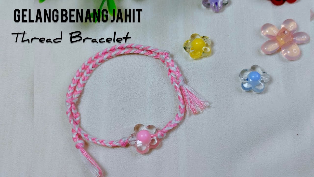 Macrame bracelet tutorial | thread bracelet || gelang dari benang jahit