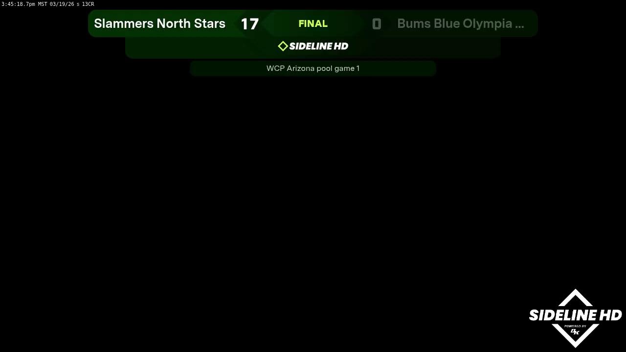 Slammers North Stars @ Bums Blue Olympia WA (2026.03.19)